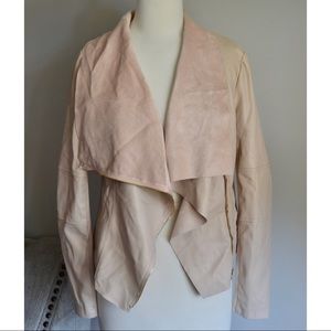Blush Faux Leather + Suede Jacket